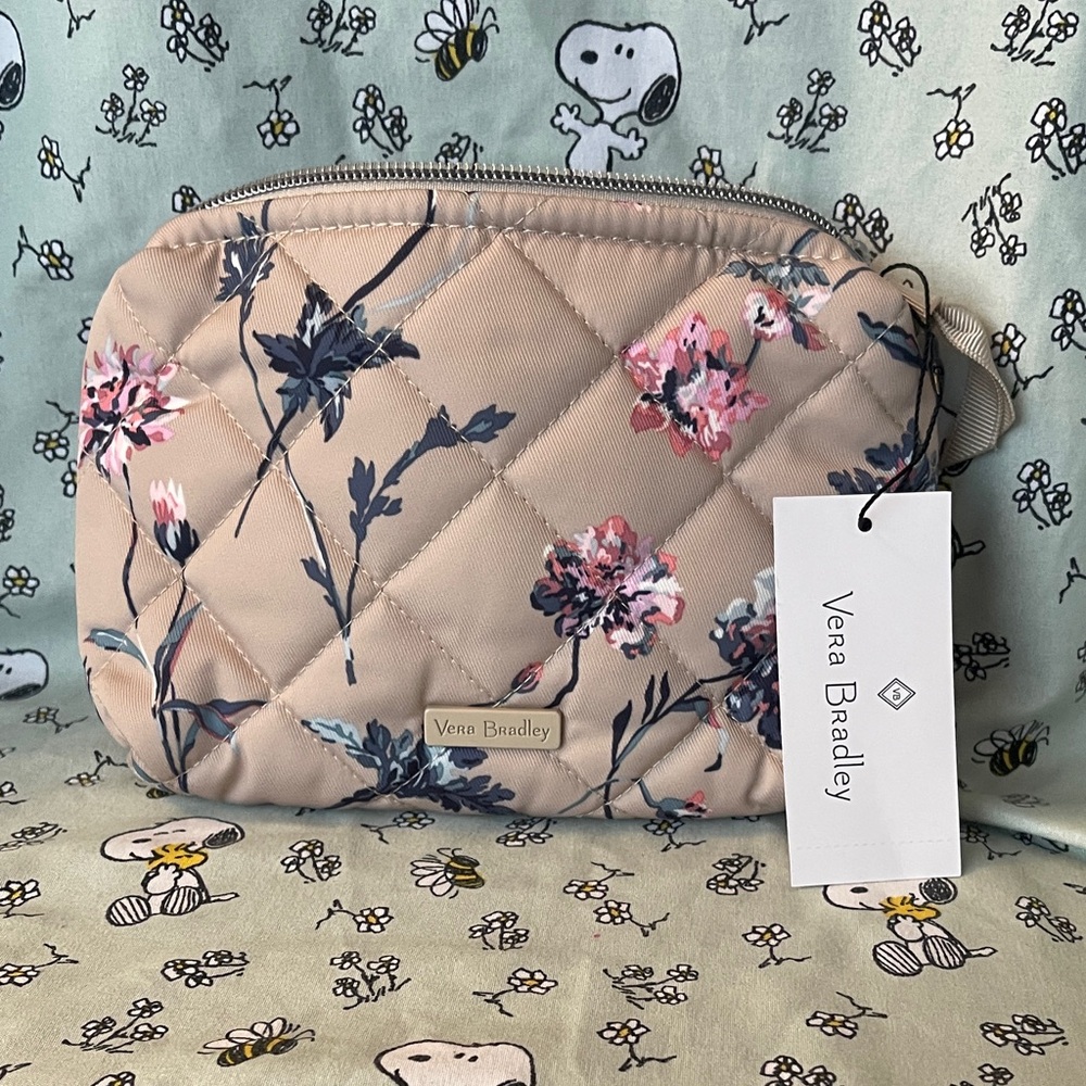 Vera Bradley Quilted Floral Cosmetic Bag - Strawflowers